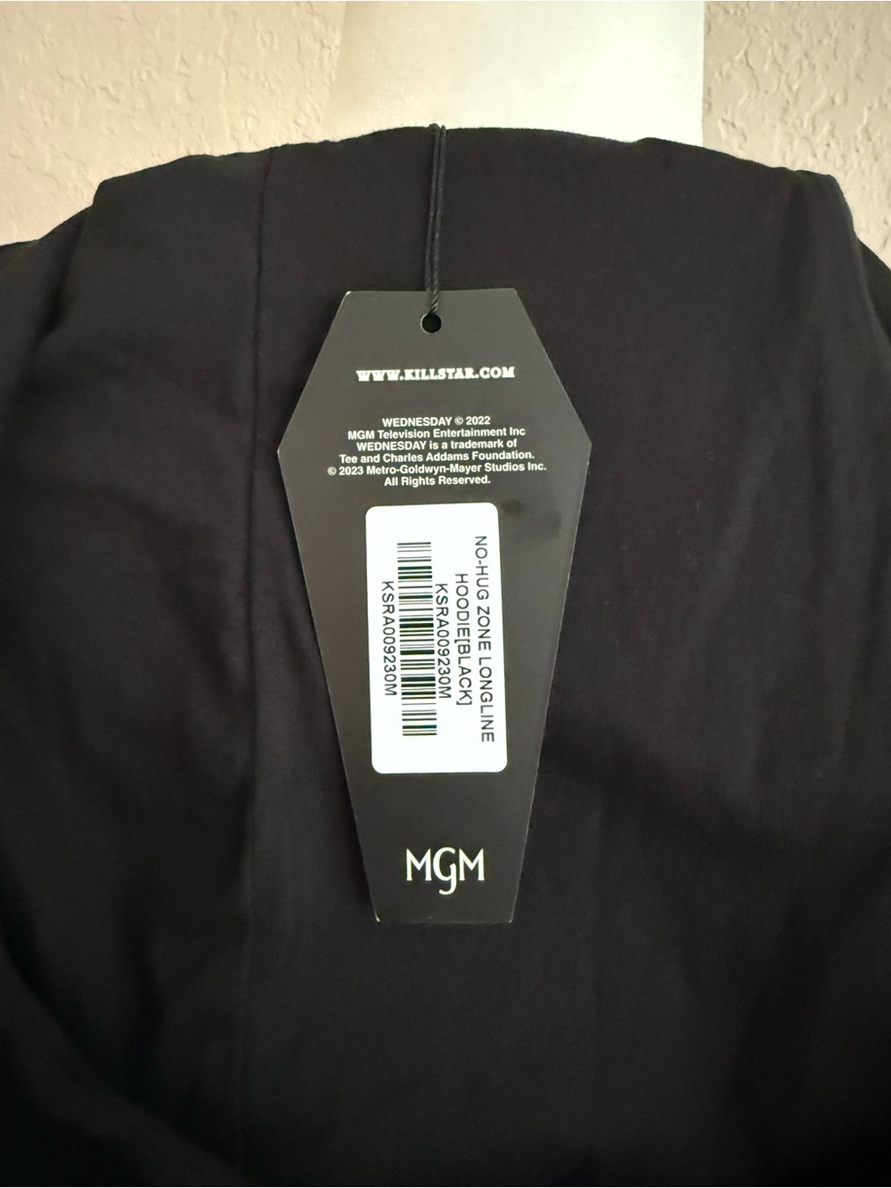 KILLSTAR x Wednesday No-Hug Zone Longline Hoodie Black Purple Size M NWT - Picture 5 of 12